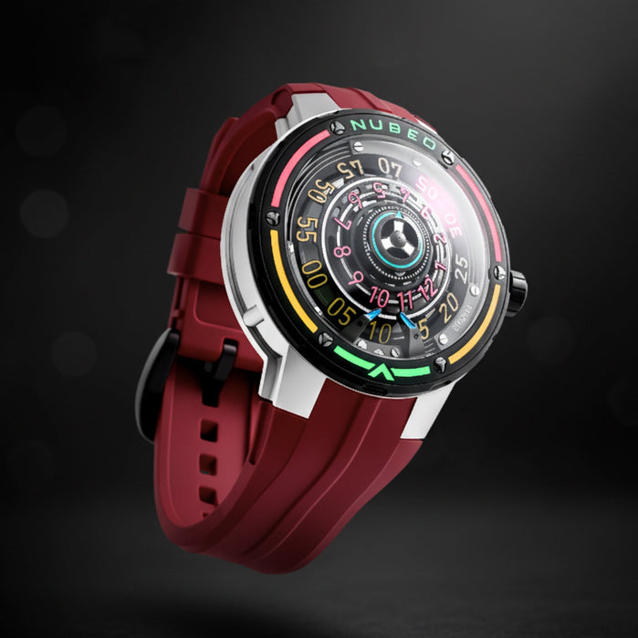 Nubeo Orbiter Automatic Limited Edition Rocket Red angled shot picture