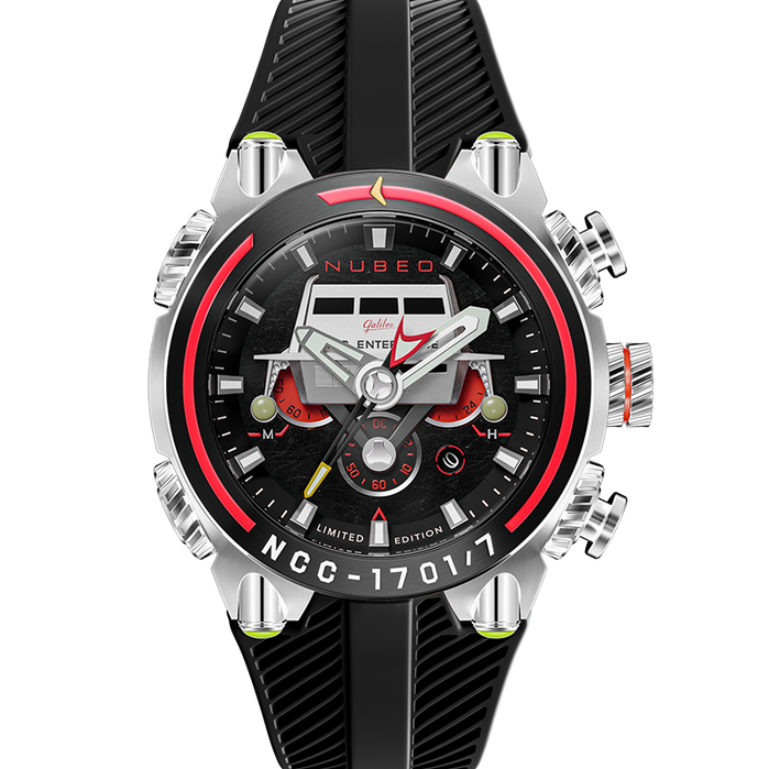 Nubeo Deimos Chronograph Star Trek Galileo Starship Black Limited Edition angled shot picture