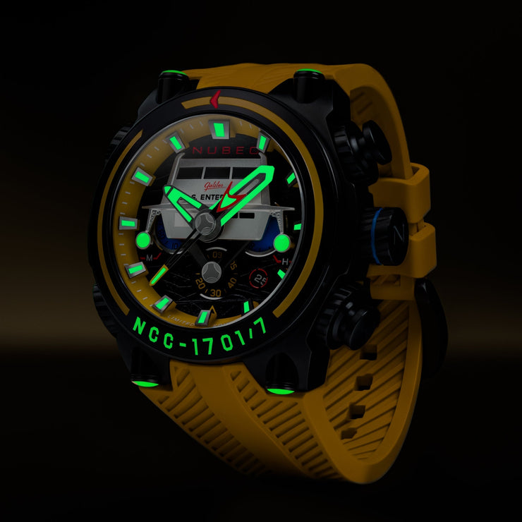 Nubeo Deimos Chronograph Star Trek Galileo Starship Yellow Limited Edition