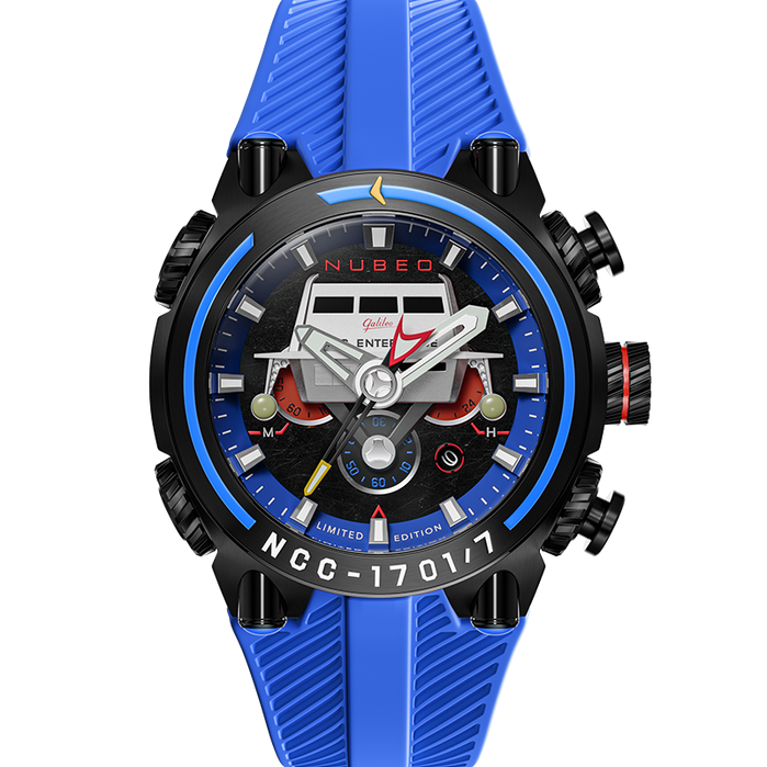 Nubeo Deimos Chronograph Star Trek Galileo Limited Edition Starship Blue angled shot picture