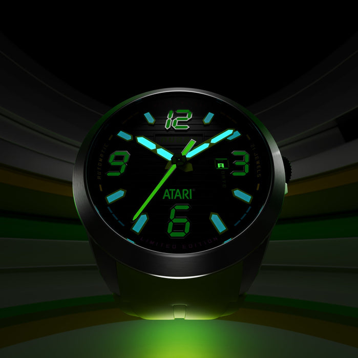 Nubeo Torrent Automatic Atari Rainbow Lime Spectrum Limited Edition angled shot picture