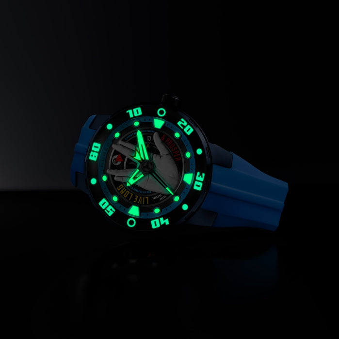 Nubeo Mariner Automatic Star Trek Live Long & Prosper Vulcan Blue Limited Edition angled shot picture