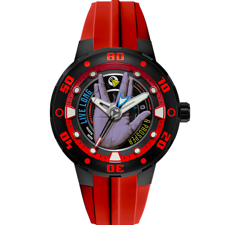 Nubeo Mariner Automatic Star Trek Live Long & Prosper Vulcan Red Limited Edition