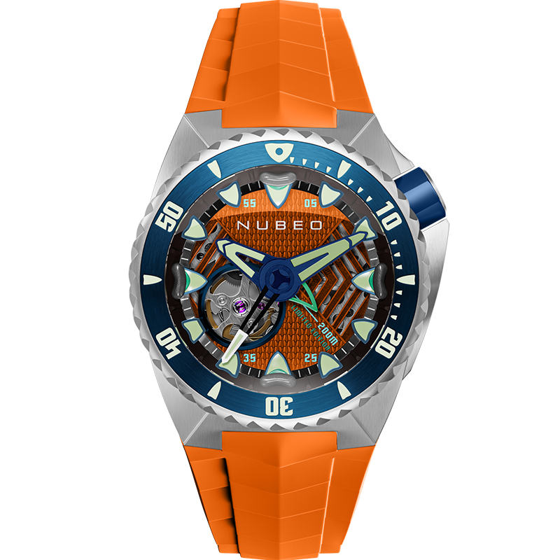 Nubeo Megalodon Automatic Tangerine Depth Limited Edition