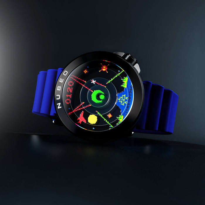 Nubeo Ventana Automatic Atari Missile Command Limited Edition Impact Blue angled shot picture
