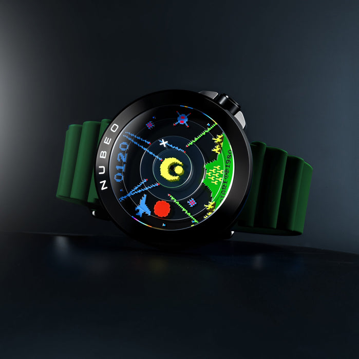 Nubeo Ventana Automatic Atari Missile Command Strike Green Limited Edition angled shot picture