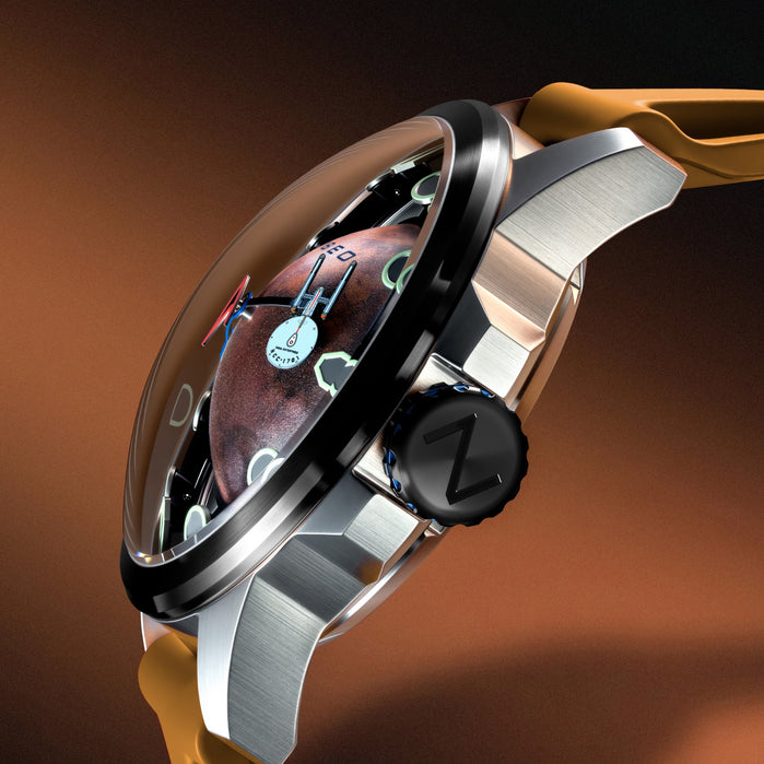 Nubeo Tranquility Automatic Star Trek 60th Anniversary Limited Edition Cadet Yellow angled shot picture
