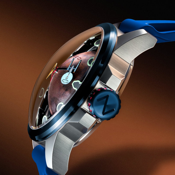 Nubeo Tranquility Automatic Star Trek 60th Anniversary Limited Edition Guardian Blue angled shot picture
