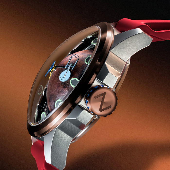 Nubeo Tranquility Automatic Star Trek 60th Anniversary Limited Edition Admiral Red angled shot picture