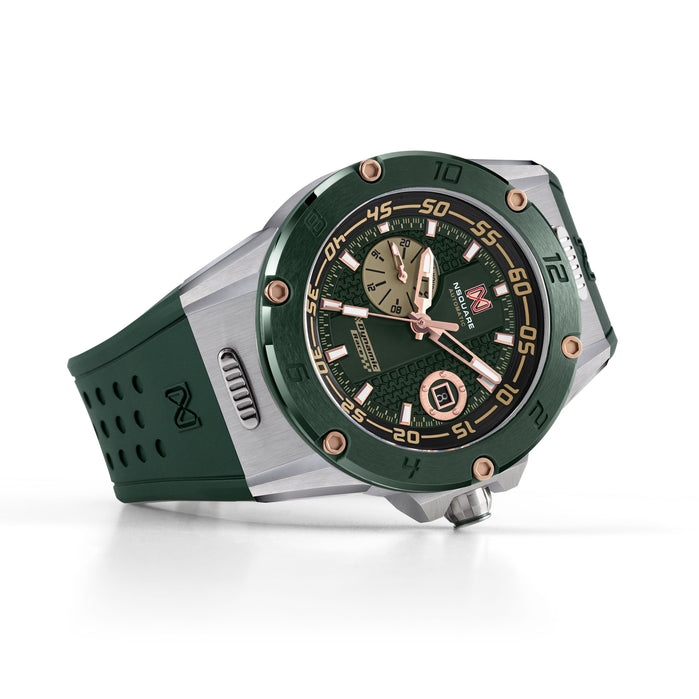 Nsquare Dynamic Race Automatic Green Steel angled shot picture
