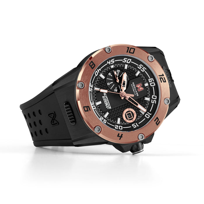 Nsquare Dynamic Race Automatic Black Rose Gold angled shot picture