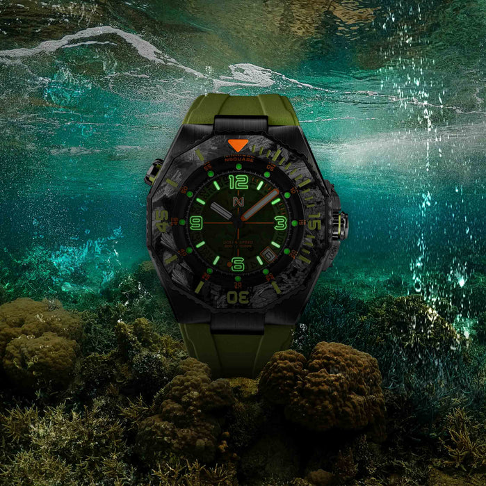 Nsquare Ocean Speed Diver Swiss Automatic Green angled shot picture