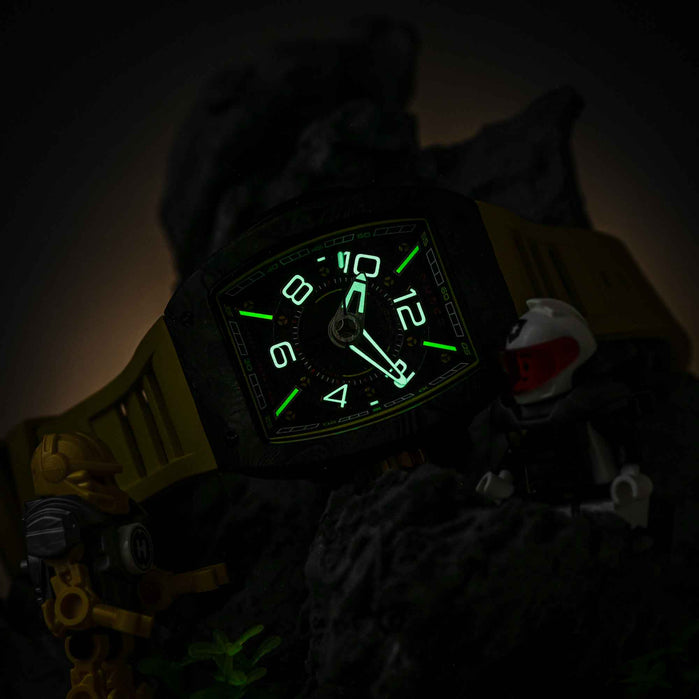 Nubeo Parker Automatic Carbon Yellow Limited Edition angled shot picture