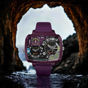 Nubeo Odyssey Triple Time Zone Chrono Metallic Purple Limited Edition