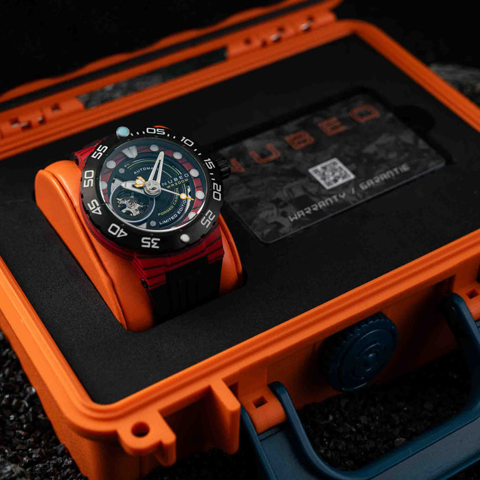 Nubeo Opportunity Automatic Forged Carbon Fiber Red Limited Edition angled shot picture