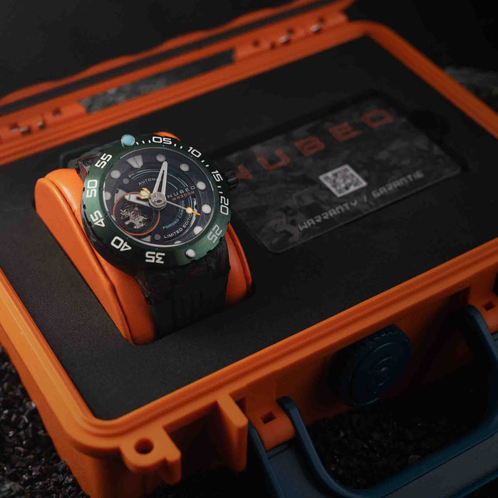 Nubeo Opportunity Automatic Forged Carbon Fiber Green Limited Edition angled shot picture