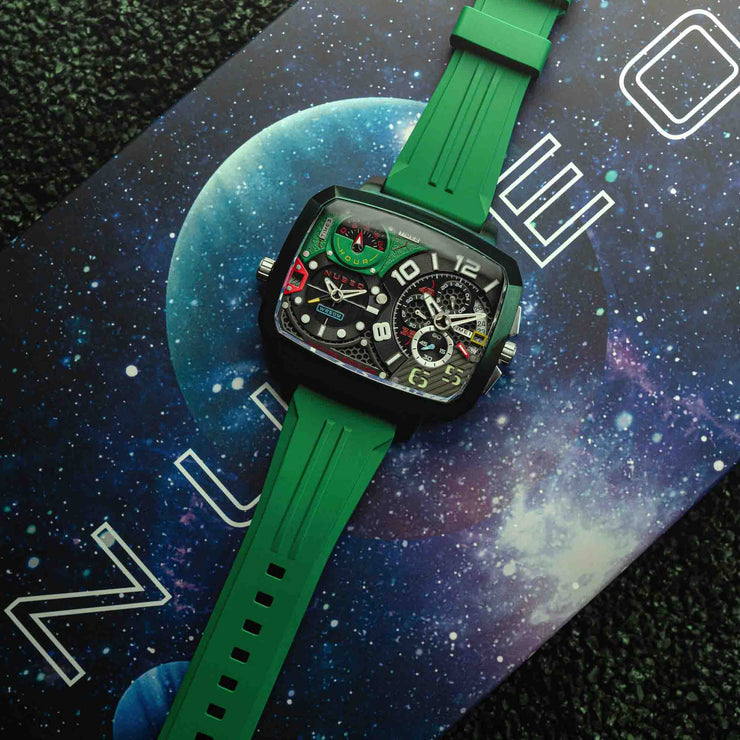 Nubeo Odyssey Triple Time Zone Chrono Metallic Green Limited Edition