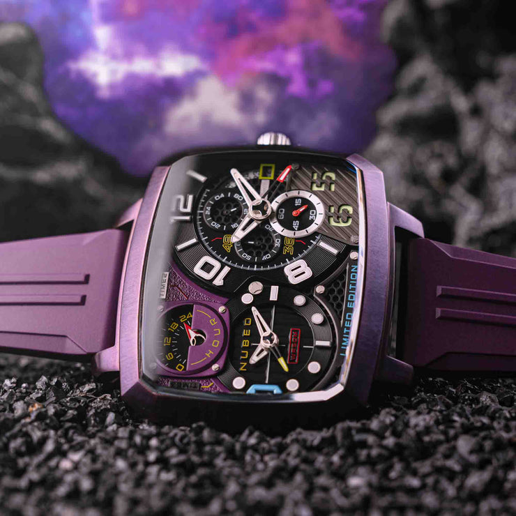 Nubeo Odyssey Triple Time Zone Chrono Metallic Purple Limited Edition
