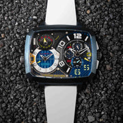 Nubeo Odyssey Triple Time Zone Chrono Metallic Blue Limited Edition