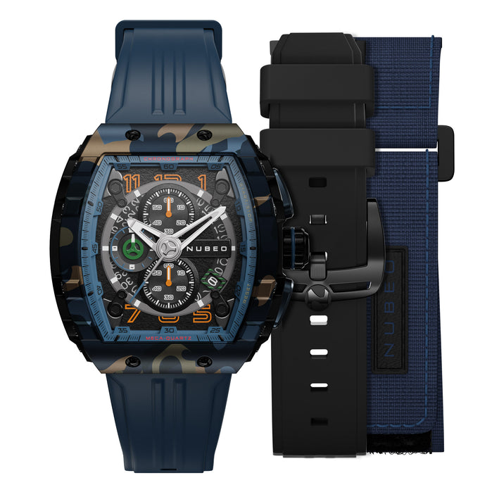 Nubeo Magellan Chronograph Blue Camo angled shot picture