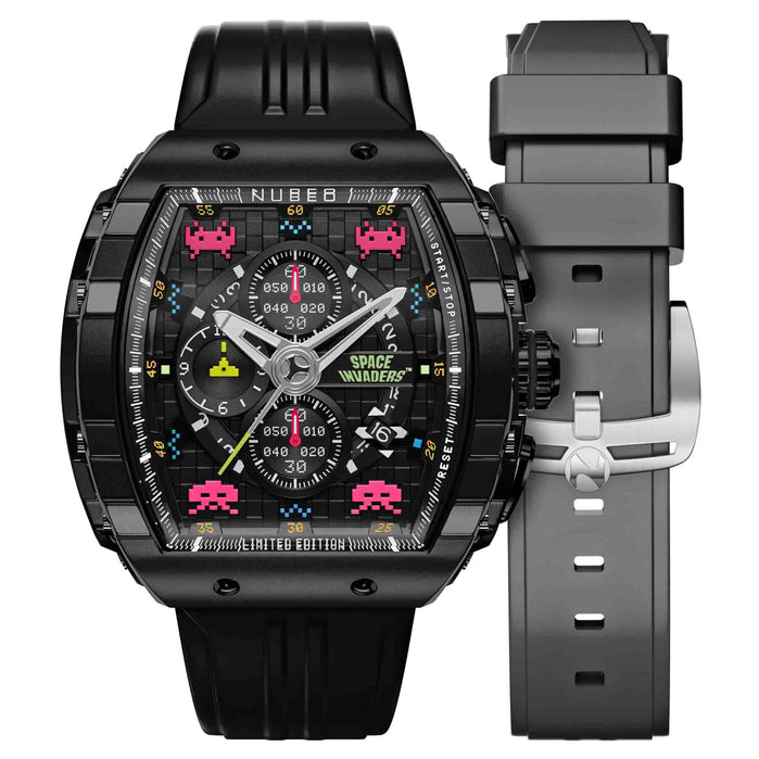 Nubeo Magellan Chronograph Space Invaders Limited Edition Astro Ash angled shot picture