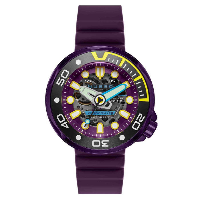 Nubeo Ventana Skeleton Automatic Limited Edition Indigo angled shot picture