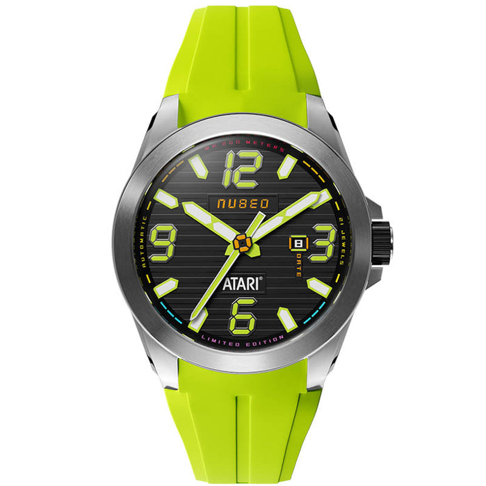Nubeo Torrent Automatic Atari Rainbow Lime Spectrum Limited Edition angled shot picture