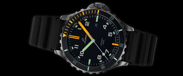 Laco Mojave Rubber Strap Black Dial angled shot picture
