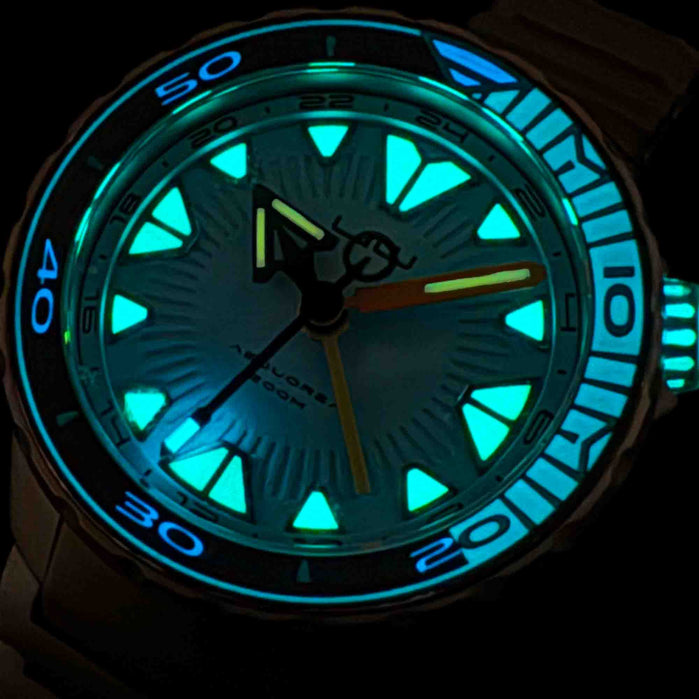 OVD UW Aequorea II Automatic Tritium Turquoise angled shot picture