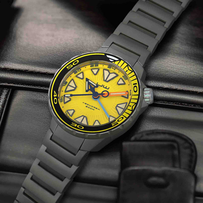 OVD UW Aequorea II Automatic Tritium Sharp Yellow angled shot picture