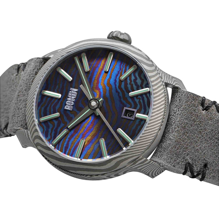 OVD Ronin Automatic Damascus Toyotomi Blue angled shot picture