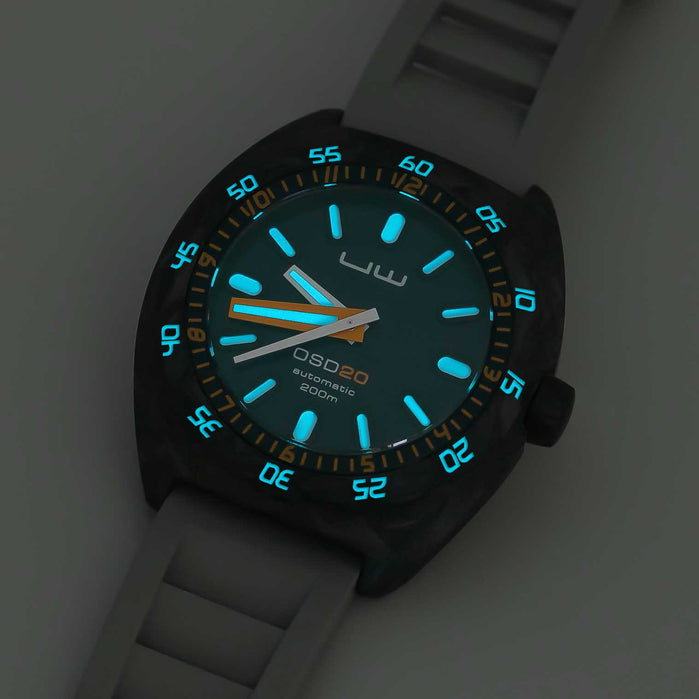 OVD UW SharkX Automatic Carbon Fiber Blueshark angled shot picture