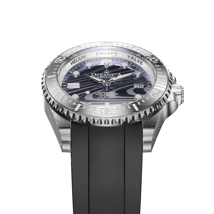 Oceaneva Deep Marine Explorer II Damascus Navy Limited Edition
