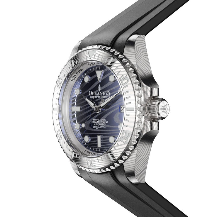 Oceaneva Deep Marine Explorer II Damascus Navy Limited Edition
