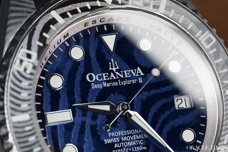 Oceaneva Deep Marine Explorer II Damascus Navy Limited Edition