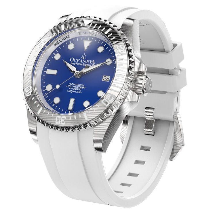 Oceaneva Deep Marine Explorer II Damascus Blue White Limited Edition