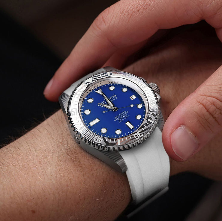 Oceaneva Deep Marine Explorer II Damascus Blue White Limited Edition