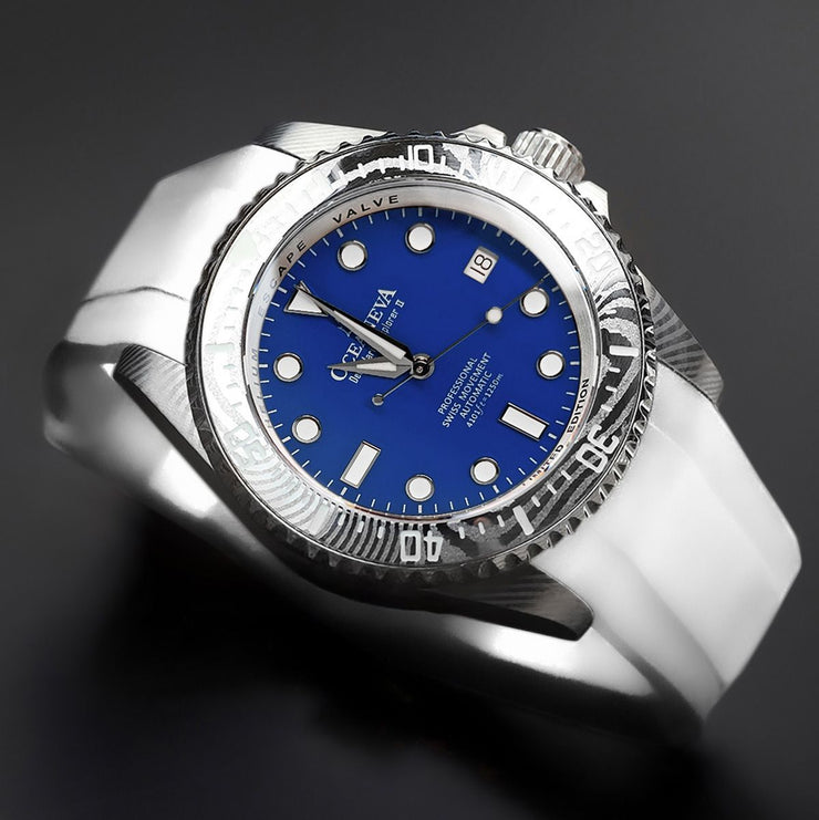 Oceaneva Deep Marine Explorer II Damascus Blue White Limited Edition