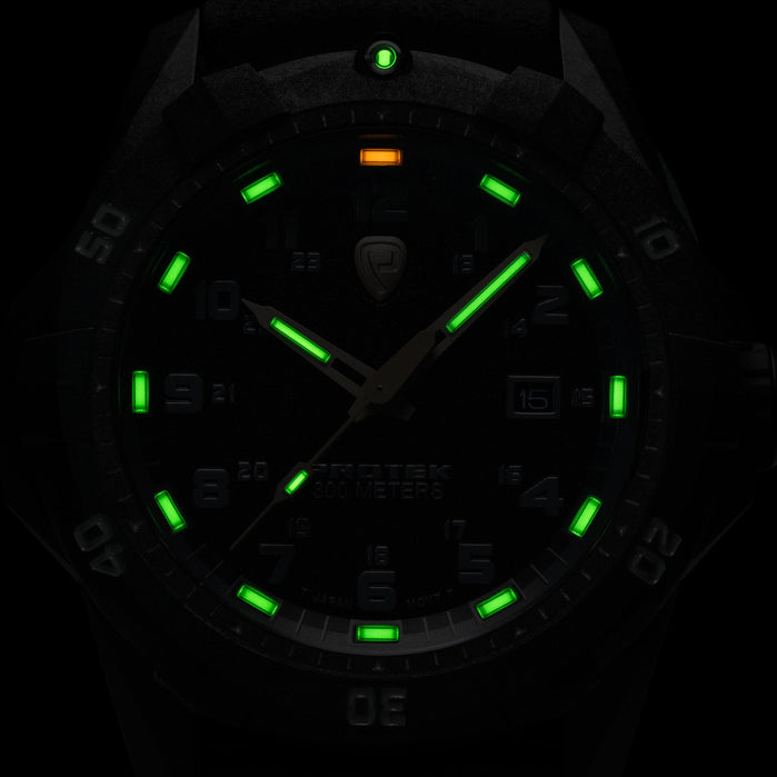 ProTek Carbon Dive PT1002 Series Tritium Black Red angled shot picture