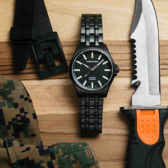 ProTek Titanium Field 3102BR USMC Series IP Gun angled shot picture