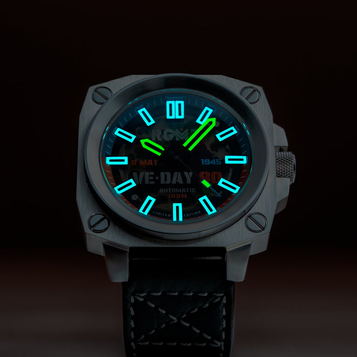 RGMT Altimeter Skeleton Automatic VE-Day 80th Limited Edition Freedom Black angled shot picture