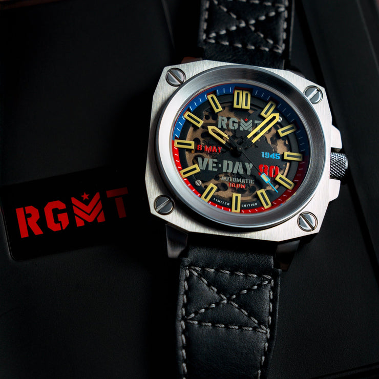 RGMT Altimeter Skeleton Automatic VE-Day 80th Limited Edition Freedom Black