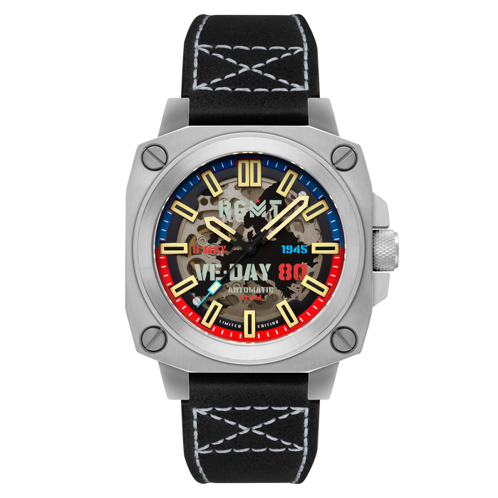 RGMT Altimeter Skeleton Automatic VE-Day 80th Limited Edition Freedom Black angled shot picture