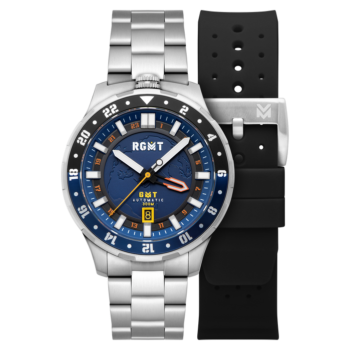 RGMT Globemaster GMT Automatic Mission Blue angled shot picture