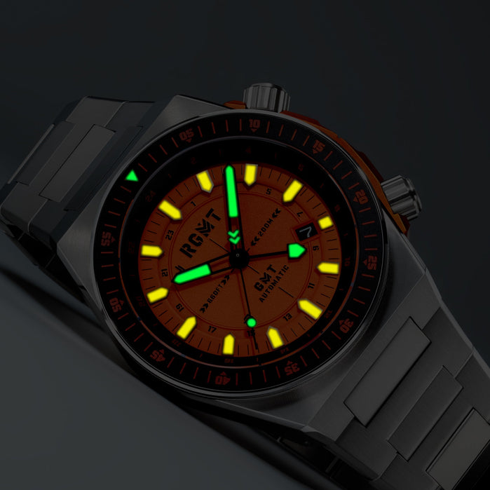 RGMT Marksman GMT Automatic Sunset angled shot picture