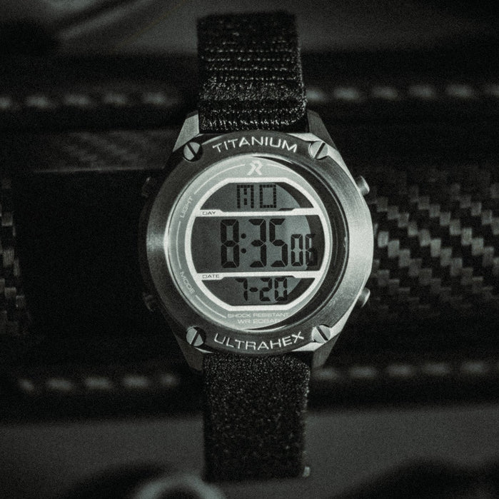 RZE UTD-8000-STG Titanium Digital Silver Black angled shot picture
