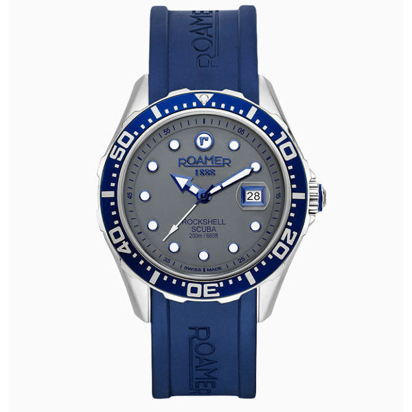 Roamer Rockshell Mark III Scuba Gray Blue angled shot picture