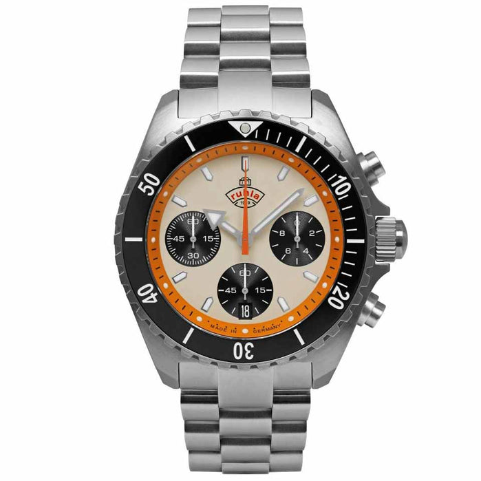 Ruhla Glasbach Cup Chronograph Beige angled shot picture