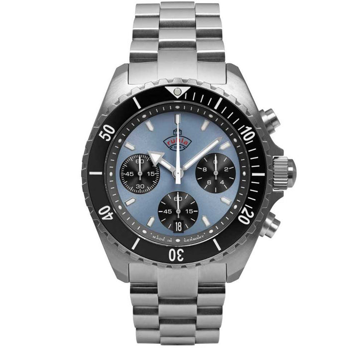 Ruhla Glasbach Cup Chronograph Light Blue angled shot picture