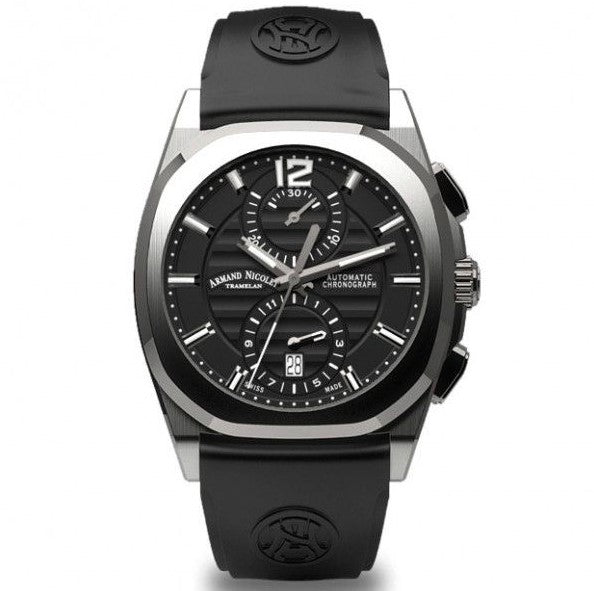 Armand Nicolet J09-3 Swiss Automatic Chronograph Black angled shot picture